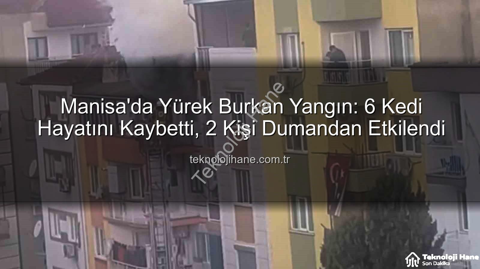 Manisa ev yangını - Manisa'da Yürek Burkan Yangın: 6 Kedi Hayatını Kaybetti, 2 Kişi Dumandan Etkilendi